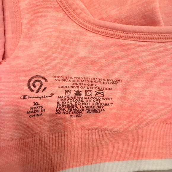 Champion Coral Sports Bra with Racerback Design Size XL - Picture 4 of 5